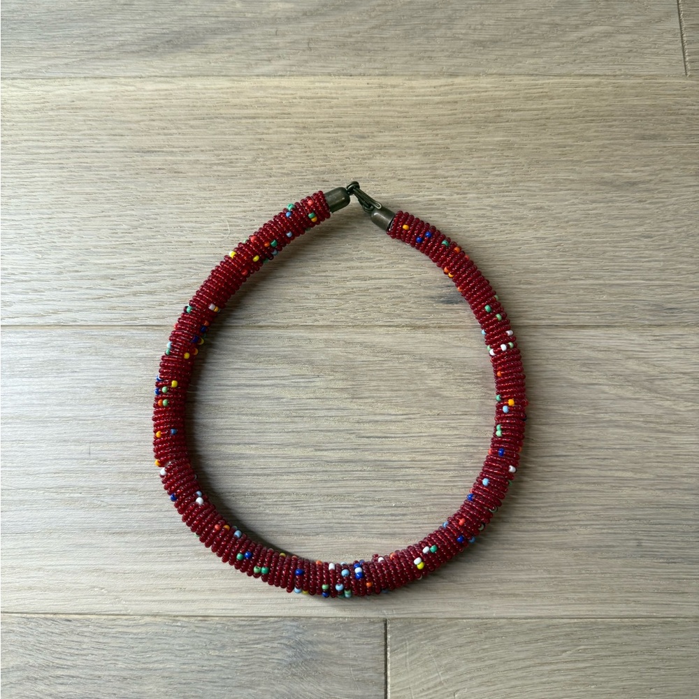Elegant Red Beaded Necklace